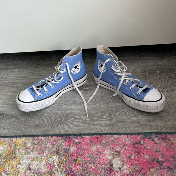 Converse Blue and White High-Top Sneakers - Picture 2 of 4